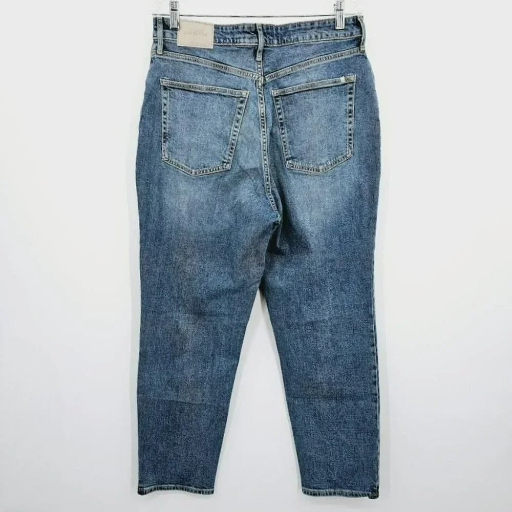 Everlane The Curvy Cheeky Jeans 31 Regular Blue Denim Organic Cotton High Rise